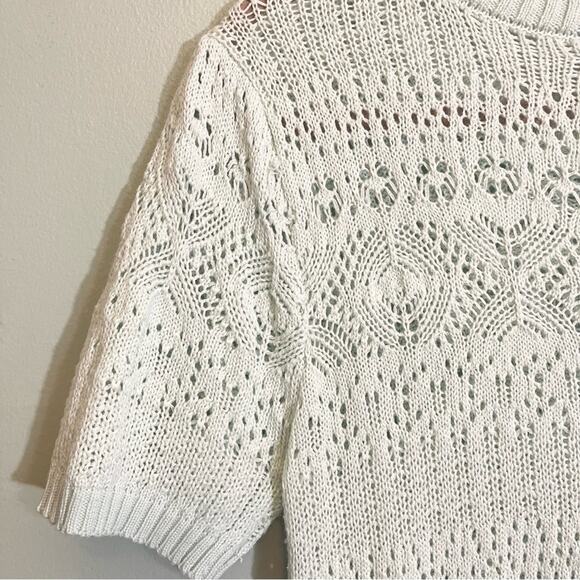 LC Lauren Conrad Green/Blue Knit Blouse Size Large - Picture 12 of 13